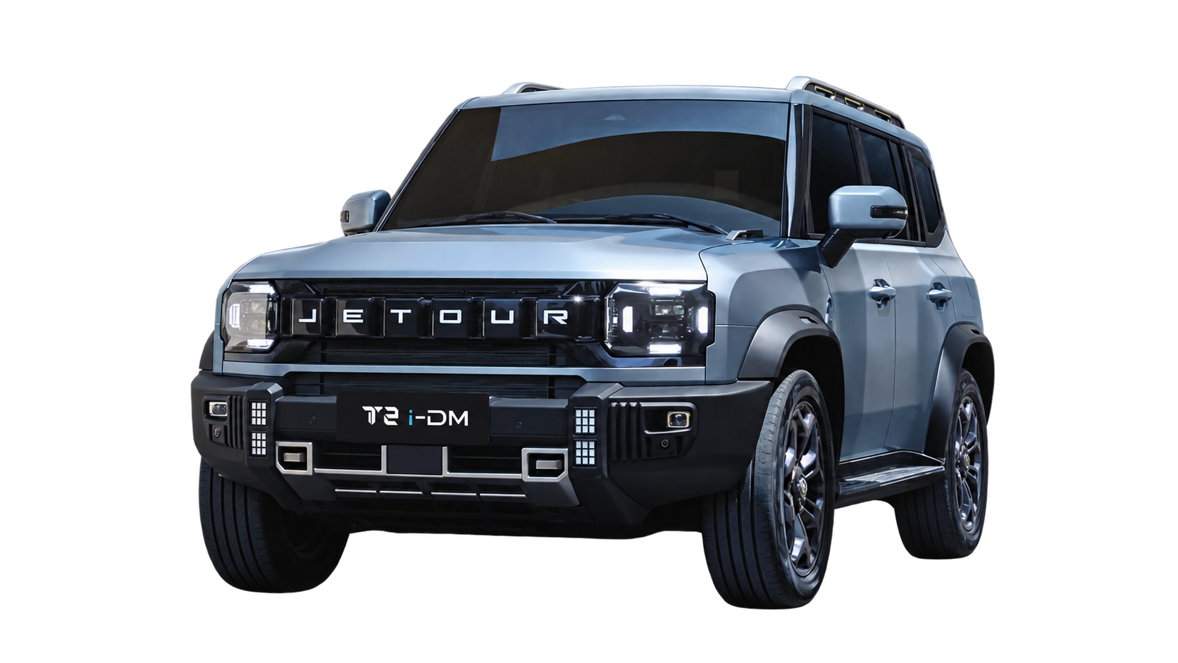 Jetour T2 i-DM Highway Grey — front three-quarter view